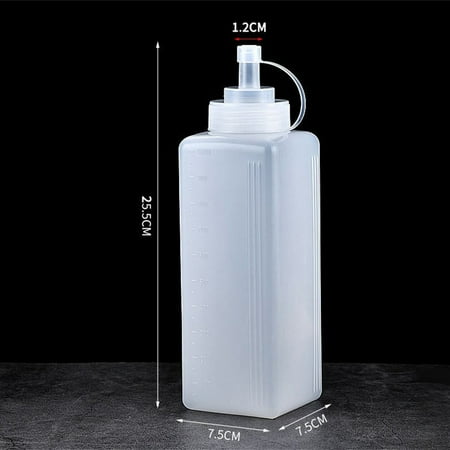 

GLFILL 800/1000Ml Large Diameter Dustproof Plastic Squeeze Sauce Bottle Dressing Bottle