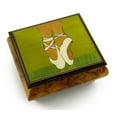 thumbnail image 1 of Graceful Ballerina's Pointe Shoes Wood Inlay Music Jewelry Box - French Can Can, 1 of 2