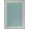 thumbnail image 2 of JONATHAN Y SANTA MONICA 3 x 5 Area Rug, James Border Stripe - Aqua/Beige, SMB201B-3, 2 of 6