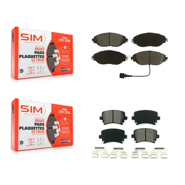 SIM Front Rear Semi-Metallic Brake Pads Kit for Car Volkswagen GTI CC KSM-100510