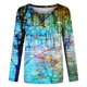 thumbnail image 4 of ICHUANYI Clearance Women Summer Fashion Flower Print Round Neck Long Sleeve T-shirt Top Blouse Pullover(Multicolor, M) ICHUANYI WER2023081204809, 4 of 5