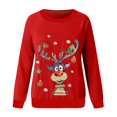 thumbnail image 4 of ICHUANYI Clearance Women's Christmas Print Long-sleeved Sweatshirt Casual Blouse Pullover Tops(Red, S) ICHUANYI WER2023080906542, 4 of 4