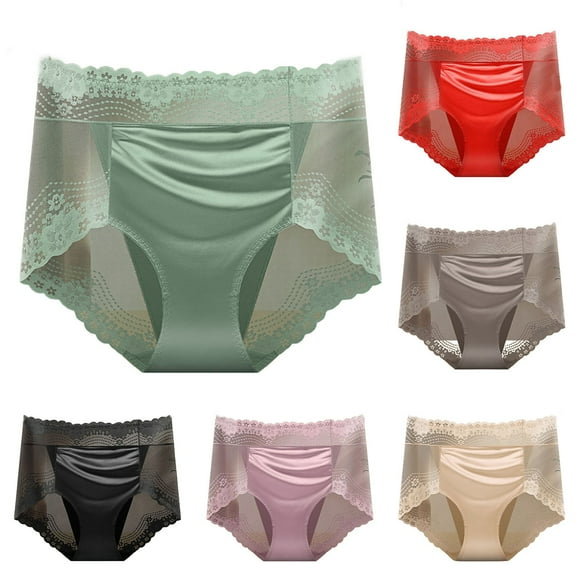 CHUMUD Underwear for Women High Waisted Full Coverage Briefs Soft Breathable Lace Panties