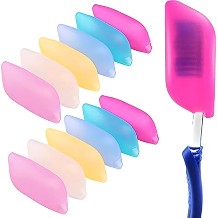 ACDANC Silicone Toothbrush Covers, 12 Pack Random Colors, Toothbrush Head Caps for Travel