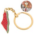 thumbnail image 2 of Llavero único de sandía con diamantes de imitación para bolsos, carteras y llaves. Llavero de sandía, adorno colgante para bolso, llavero de fruta., 2 of 7