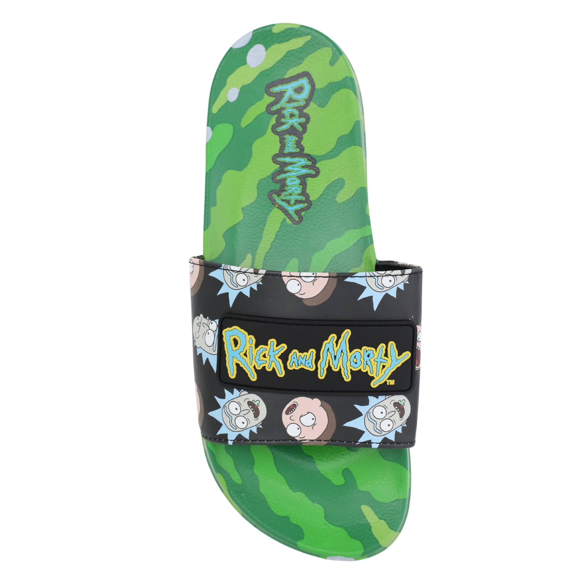 Rick and Morty Mens Soccer Slides Sandals, Sizes 7-13