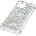 thumbnail image 6 of Compatible with iPhone 13 Mini Case Glitter Luxury Cute Love Liquid Quicksand Clear Soft TPU Girls Women Stylish Bumper Shockproof Protective Case for iPhone 13 Mini 5.4 inch Sliver YB, 6 of 12