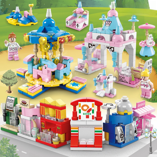 Bloques de construcción ensamblados de partículas pequeñas compatibles con Lego City, juguetes para niños