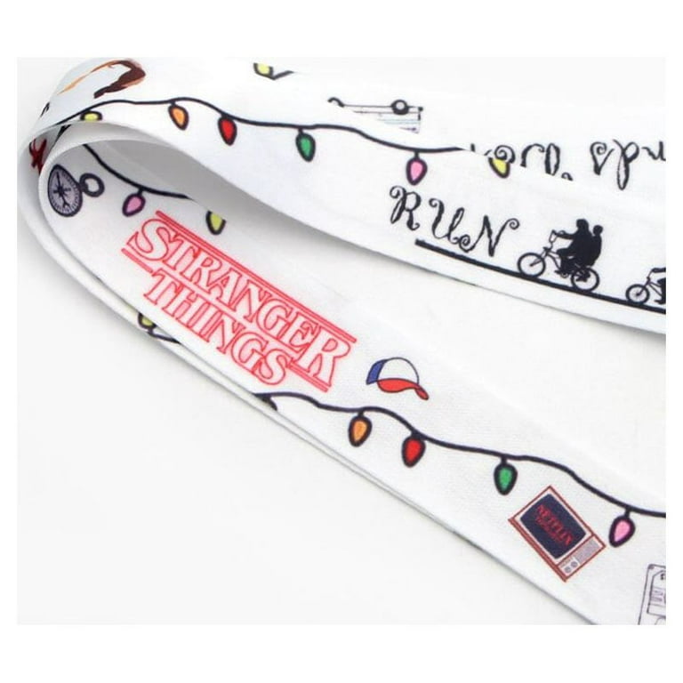 Anime Source Stranger Things 80's Style Horror Television Series White  Version Lanyard Keychain ID Badge Holder