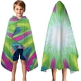 thumbnail image 3 of Colorful Tie Dye Burst Pattern Hooded Bath Towel，50"x30" for Ages 3 To 12 Kids, Quick Dry Lightweight Soft Microfiber Hood Beach Towel Cover Up for Kids, 3 of 7