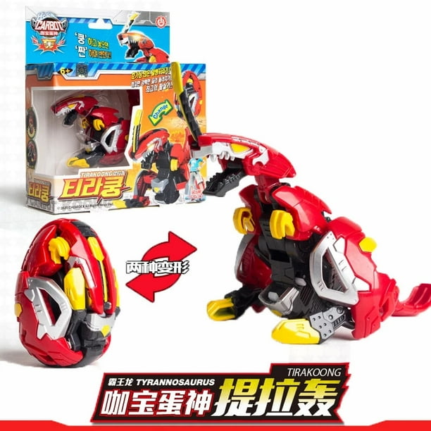 Huevos de dinosaurio de deformación para niños y niñas, juguetes de transformación automática, Carbot, Robot tiranosaurio, Pterodáctilo