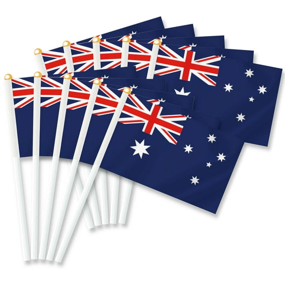 25 PCS Australia Handheld Small Flag, Australians Hand held Mini Decor Decoration Banner