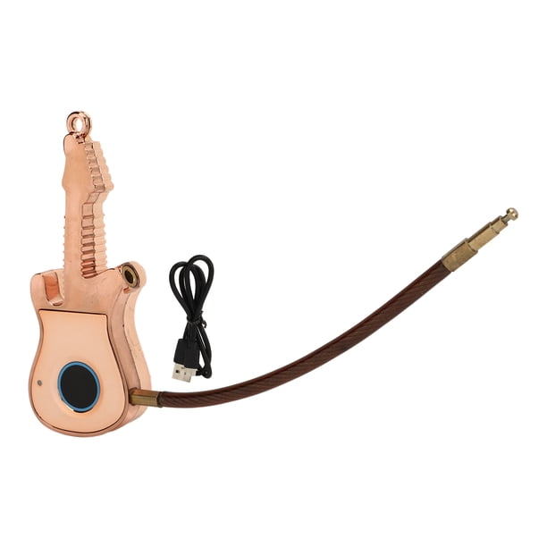 Candado De Huella Digital Bluetooth Impermeable Inteligente Para Casillero Equipaje Mochila Puerta De Almacén Forma De Guitarra Una Autorización 10 Juegos De Control De Huellas Dactilares, Diseño Resi