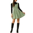 thumbnail image 2 of VESTIDO PINAFORE A LINEA SIN MANGAS DE TWEED A CUADROS PARA MUJERES CHIC L VERDE, 2 of 6