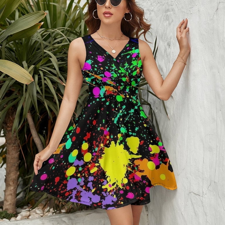 neon paint splatter dress Neon Paint Dress