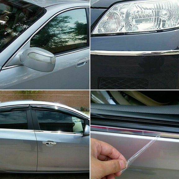 Tekuisi 1 Roll 2 Meter Car Trim Strip 8mm Door Moulding Chrome Body Edge Scratch Resistance Guard Protector Replacement Accessories Part