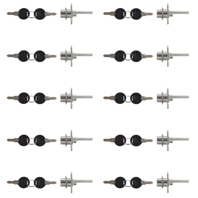 10X Zinc Alloy Computer Desk Cabinet Mailbox Drawer Cupboard Locker Cam Lock with Keys, Silver