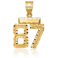 thumbnail image 3 of 14K Solid Yellow Gold Number 87 Necklace Chain Pendant Charm, 3 of 8