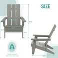 thumbnail image 4 of Sonerlic 1 Peak Folding Outdoor Patio Adirondack Chair Wide Armrest for Lawn and Beach,Light Gray, 4 of 8