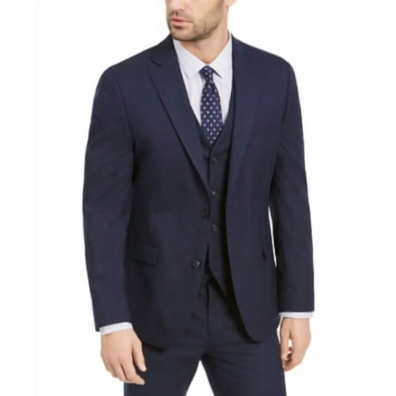 Alfani Mens Slim fit Suit Jacket Blazer 42 S Navy Blue Stretch