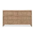 thumbnail image 2 of Dory 66 Inch Dresser, 6 Drawers, Bar Handles, Wire Brushed Brown Wood, 2 of 5