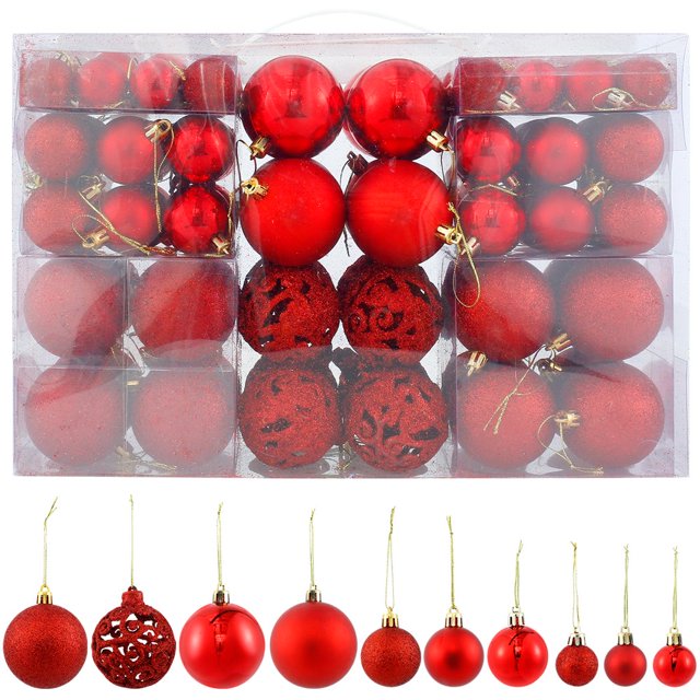 24Pcs Christmas Ball Ornaments Set Shatterproof Hanging Ball Tree Decorations with Rope for Party Tree Stairs Porch Fireplaces
