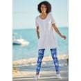 thumbnail image 5 of Woman Within Plus Size Petite Stretch-Cotton Knit Pull-On Printed Leggings, 5 of 6