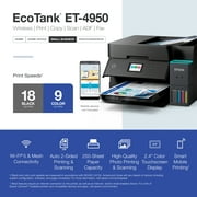 طابعة Supertank اللاسلكية متعددة الألوان Epson EcoTank ET-4950 – أسود