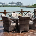 thumbnail image 6 of Abrihome Outdoor Round Dining Set Round Table with Chairs with Removable Cushions, 6 of 6