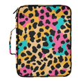 thumbnail image 2 of Haosy Accordion File Organizer Zipper Binder 500 Sheet 6-Tab Expanding File Folder Multi-Pocket 1.2 Inch 3 Ring Soft Color Leopard Print, 2 of 7