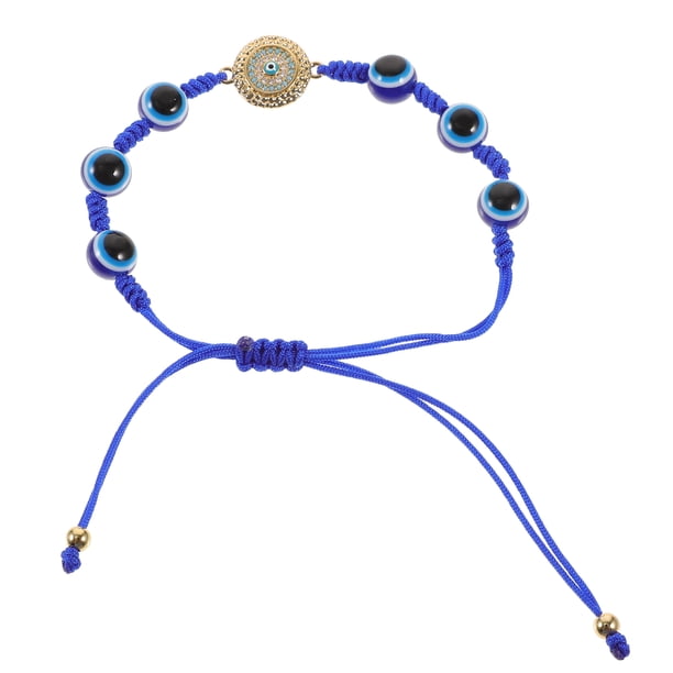 Pulsera con cuentas de mal de ojo, cuentas de mal de ojo, cuerda trenzada, cadena de mano para mujer