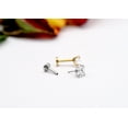 thumbnail image 4 of 4 Pairs of Titanium Push in Flat Back CZ Labret Stud, 20G Gold Silver Threadless Tragus stud Nap earring, Nose Cartilage Helix Piercing Stud, 4 of 7