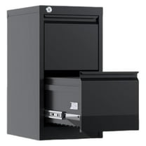 Garvee 28.7" Metal Storage Cabinet, 2 Drawer File Cabinet with Lock for Home Office, Black