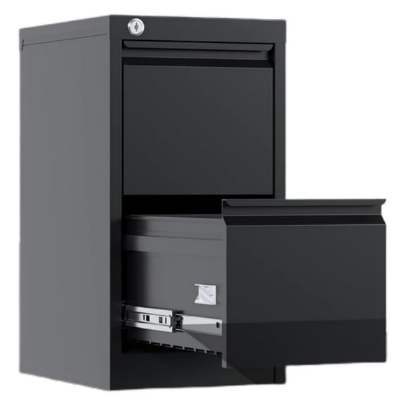 Garvee 28.7" Metal Storage Cabinet, 2 Drawer File Cabinet with Lock for Home Office, Black