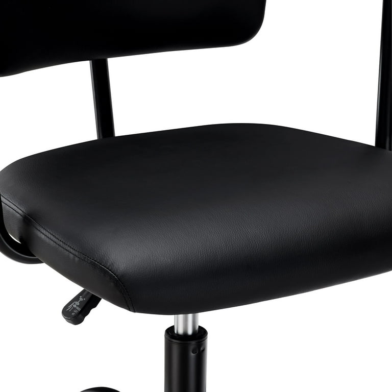 Walker Edison Modern 31 Adjustable Woven Fabric Desk Chair Black