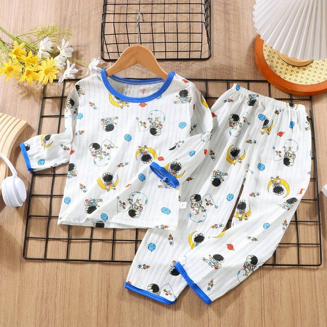 Ensemble de Pyjama pour Bébé Fille Été Col Ras du Cou Doux et Confortable Pyjama pour Enfants Tenue d'Intérieur Pyjama pour Filles 3-6 Mois