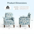 thumbnail image 2 of Arctus Floral Accent Chair, High Back Upholstered Armchair with Solid Legs, Blue Floral, 2 of 10