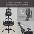 thumbnail image 4 of Silla Directiva TITANO Malla Ergonomica Ajustable Soporte Lumbar, 4 of 6