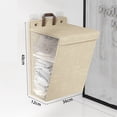thumbnail image 2 of Collapsible Hanging Laundry Hamper Bags, Large Opening Portable Clothes Basket with Handle, Mesh Heavy Duty Hanging Laundry Bag Over the Door and Walls,White, 2 of 6