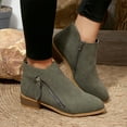 thumbnail image 4 of Bnwani Boots for Women Fashion Pointed Zipper Thick Chunky Mid-Calf Versatile Casual Sweet Boot Green Size 7, 4 of 9