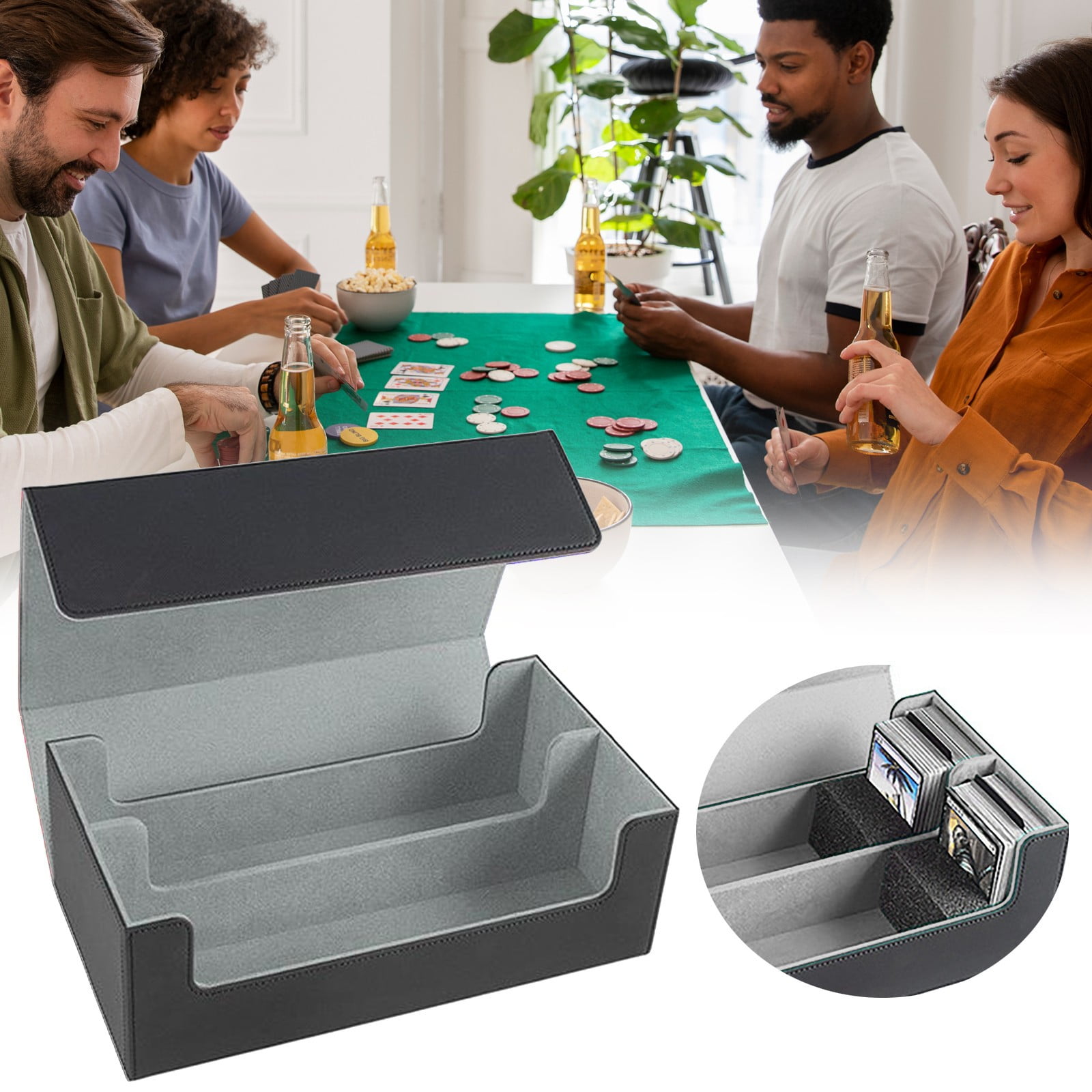 1 Card Storage Box Clearance! 1200 Capacity Pu Leather Storage Box with Strong Closurepremium Collector’S Case for Trading Game Cards