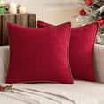 thumbnail image 1 of Fundas de almohada decorativas MIULEE, 61 x 61 cm, chenilla roja, paquete de 2, 1 of 6