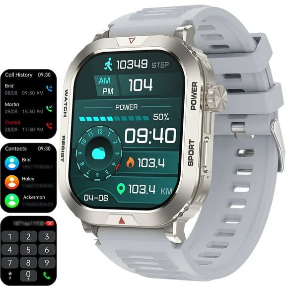 BEYCED Smart Watch for Android & iPhone (Bluetooth Answer/Make Calls), 2.01 inch IP68 Waterproof Tracking Fitness, Pedometer/Calories,Multiple Sports Modes