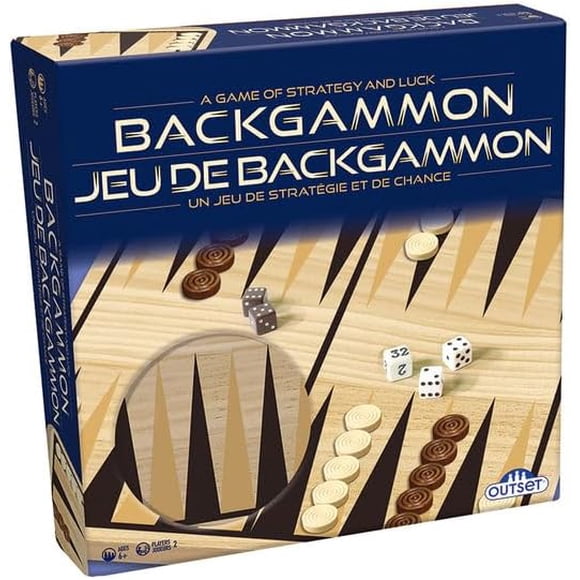 Backgammon (Wood) A Game of Strategy and Luck - for 2 Players Ages 6 and Up