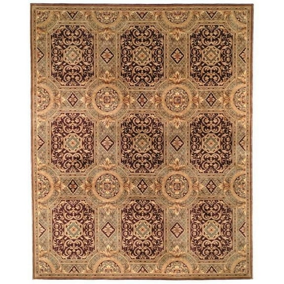 Safavieh  Asian Hand-knotted Royalty Beige Wool Rug Tan 4' x 6' Handmade 4' x 6' Indoor Dining Room Rectangle