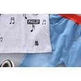 thumbnail image 4 of Mistaha Spring and Summer Leisure Note Children Clothing Children Two-piece Pants Suit Gray, 4 of 7