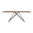 thumbnail image 3 of Armen Living Modena Dining Table in Matte Black Finish and Walnut Wood Top, 3 of 7