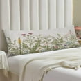 thumbnail image 2 of Spring Body Pillow Cover Sage Green Wild Flower Plant Vintage Floral Herbs and Botanical Cushion Long Pillowcase with Zipper Decorative Soft Large Bedding Pillow Cases for Couch,Home Gifts 20"x54", 2 of 6