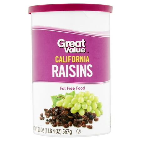 Great Value California Raisins, 20 oz
