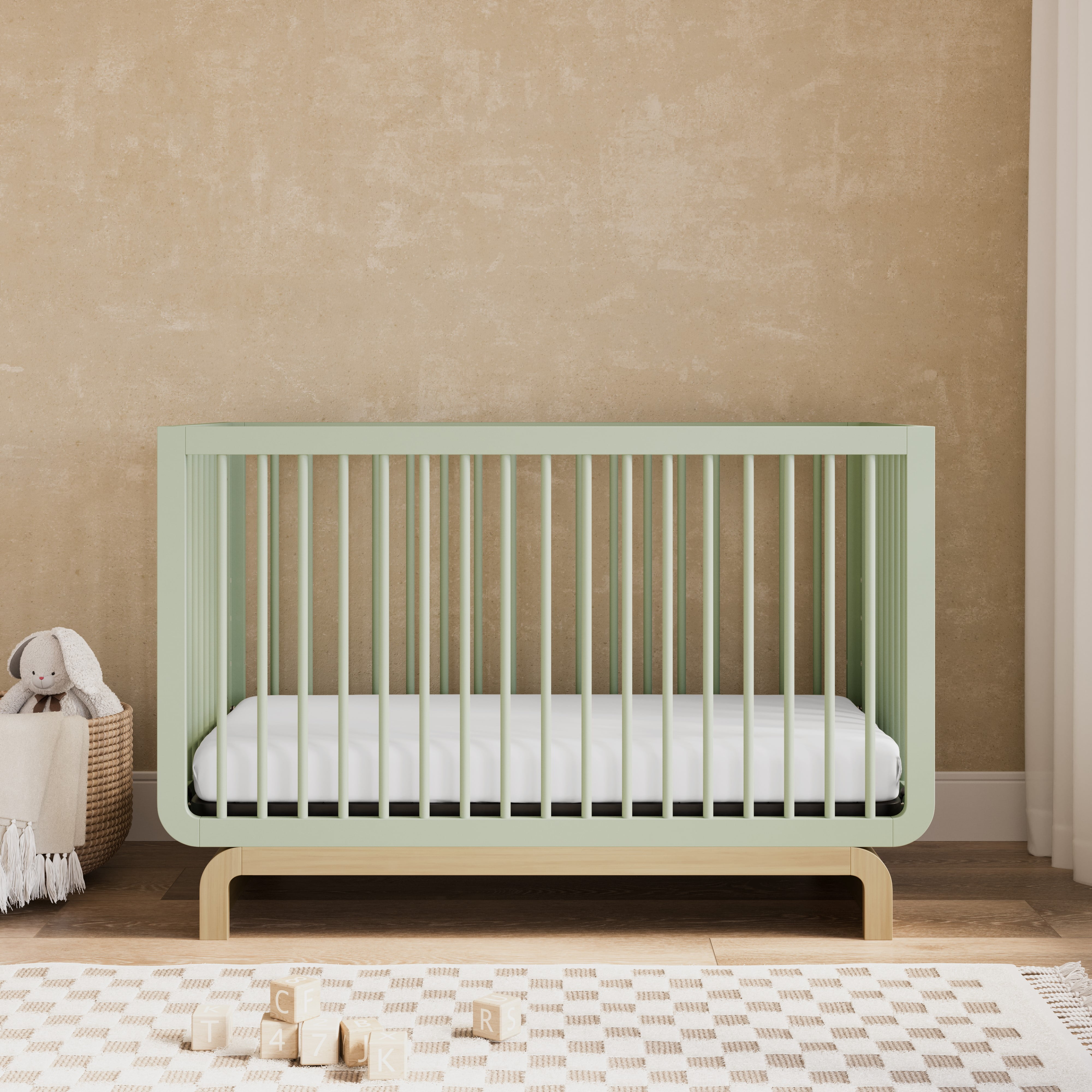 Art of Nursery by Storkcraft Santorini 5-in-1 Convertible Baby Crib, Sage with Driftwood